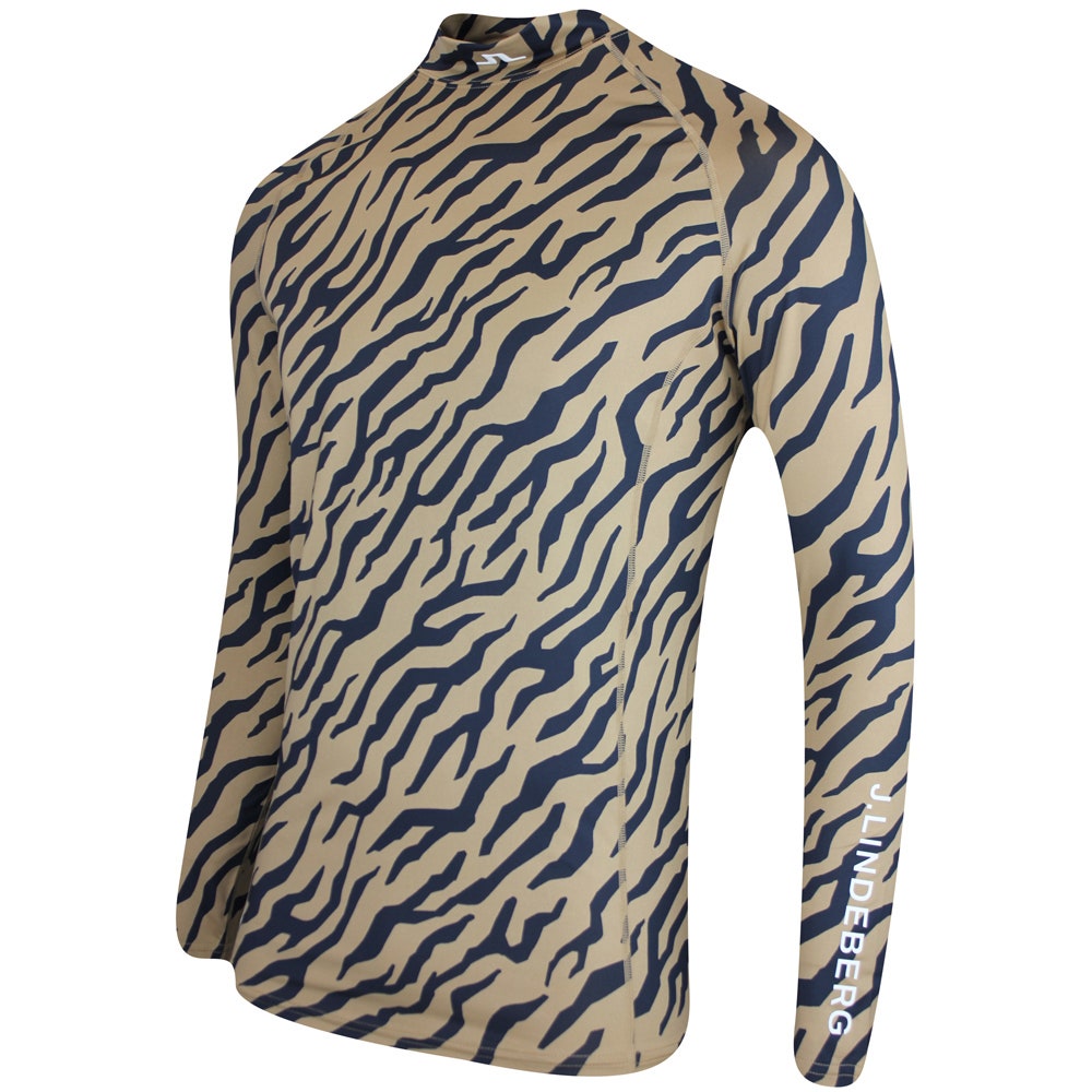 J.Lindeberg Golf Base Layer - Ello Compression Print - Tiger Brown SS25