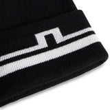 J.Lindeberg Golf Beanie - Barney Stripe - Black PS26