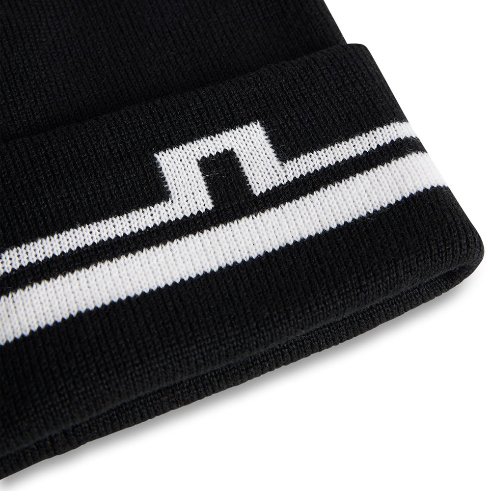 J.Lindeberg Golf Beanie - Barney Stripe - Black PS26