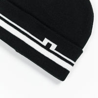 J.Lindeberg Golf Beanie - Barney Stripe - Black PS26