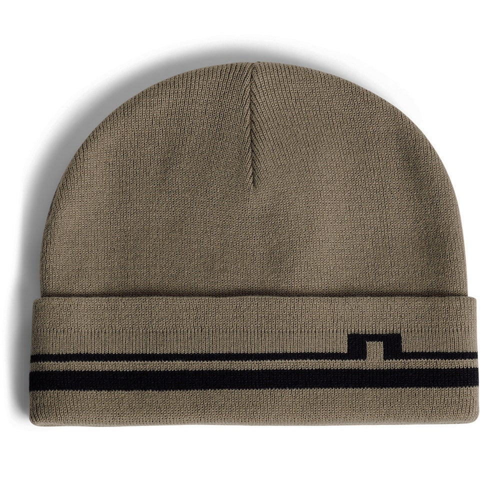 J.Lindeberg Golf Beanie - Barney Stripe - Brindle PS26