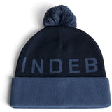 J.Lindeberg Golf Beanie - Brannon Bobble Hat - Vintage Indigo AW25