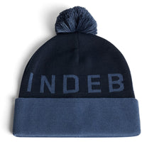J.Lindeberg Golf Beanie - Brannon Bobble Hat - Vintage Indigo AW25