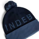 J.Lindeberg Golf Beanie - Brannon Bobble Hat - Vintage Indigo AW25