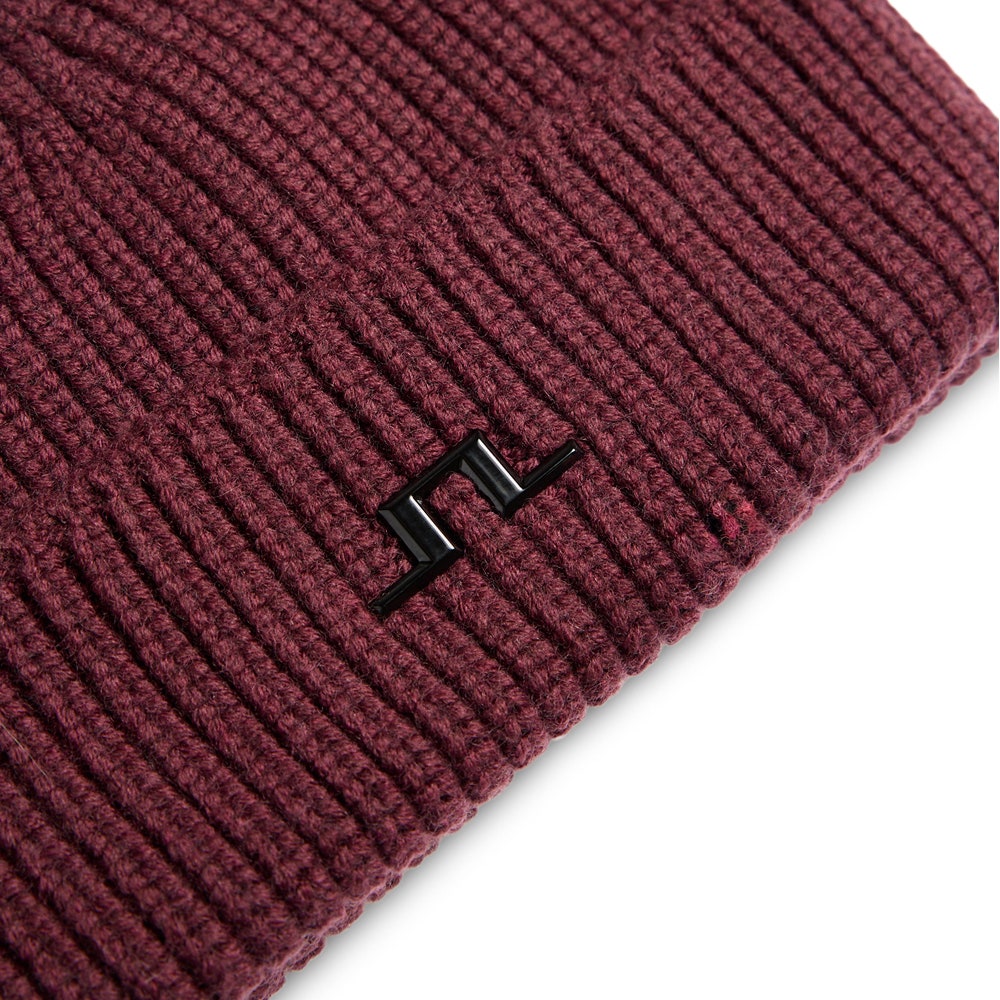 J.Lindeberg Golf Beanie - Merino Knit - Winetasting AW26