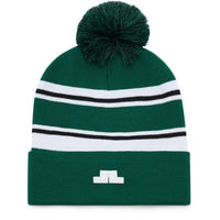 J.Lindeberg Golf Beanie - Valley Stripe Pom - Forest Biome AW26