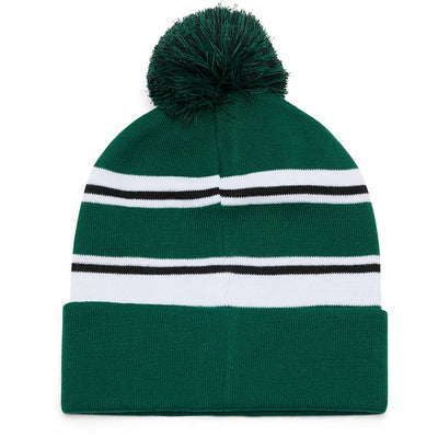 J.Lindeberg Golf Beanie - Valley Stripe Pom - Forest Biome AW26