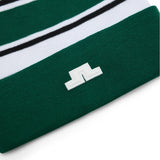 J.Lindeberg Golf Beanie - Valley Stripe Pom - Forest Biome AW26