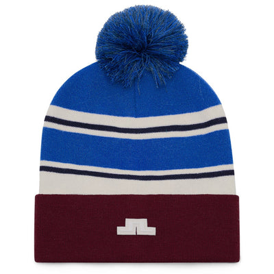 J.Lindeberg Golf Beanie - Valley Stripe Pom - Winetasting AW26