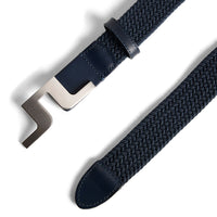 J.Lindeberg Golf Belt - Berry Stretch Woven - Vintage Indigo AW25