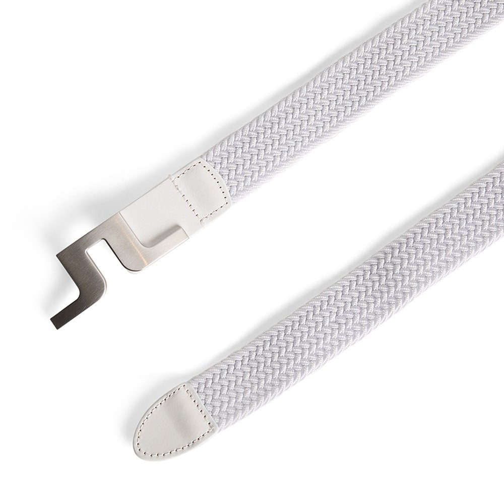 J.Lindeberg Golf Belt - Berry Stretch Woven - White AW25
