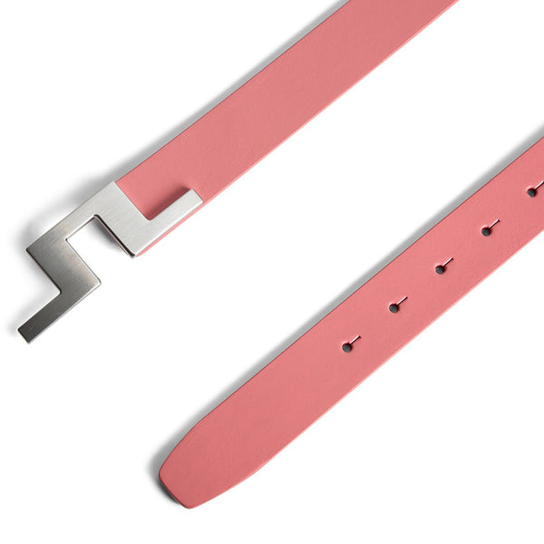J.Lindeberg Golf Belt - Bridger Leather 3cm - Flamingo Plume SS26