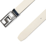 J.Lindeberg Golf Belt - Slater Reversible 3cm - Moonbeam - Wine AW26