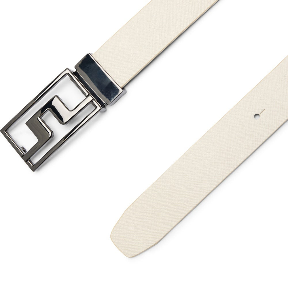 J.Lindeberg Golf Belt - Slater Reversible 3cm - Moonbeam - Wine AW26