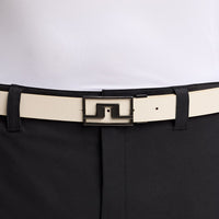 J.Lindeberg Golf Belt - Slater Reversible 3cm - Moonbeam - Wine AW26