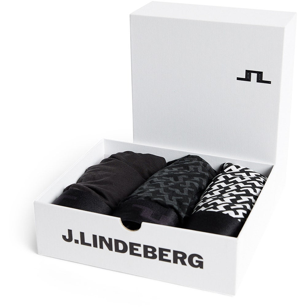 J.Lindeberg Golf Boxers - Seasonal Bridge Print - 3 Pack Black PS26