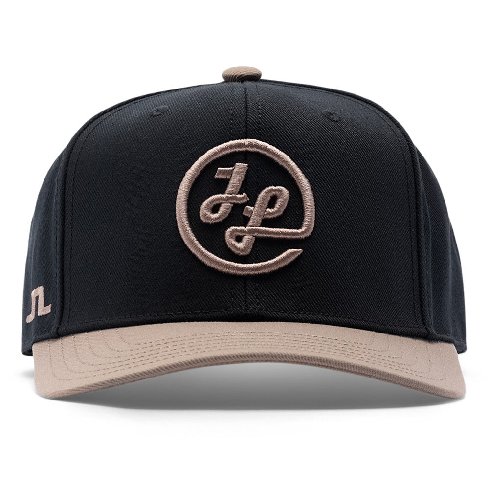 J.Lindeberg Golf Cap - Caddie Two Tone Snapback - Black SS26