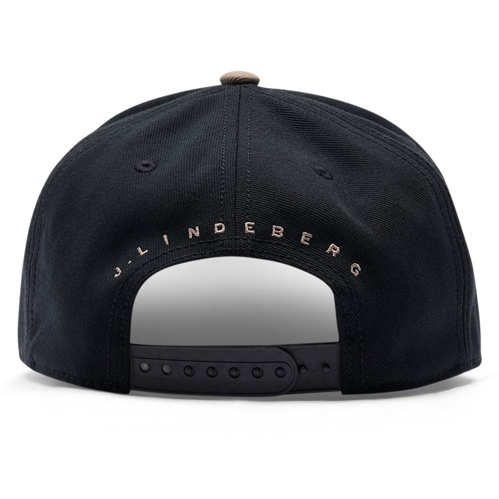 J.Lindeberg Golf Cap - Caddie Two Tone Snapback - Black SS26
