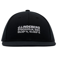 J.Lindeberg Golf Cap - Cyrus Flat Bill - Black AW26