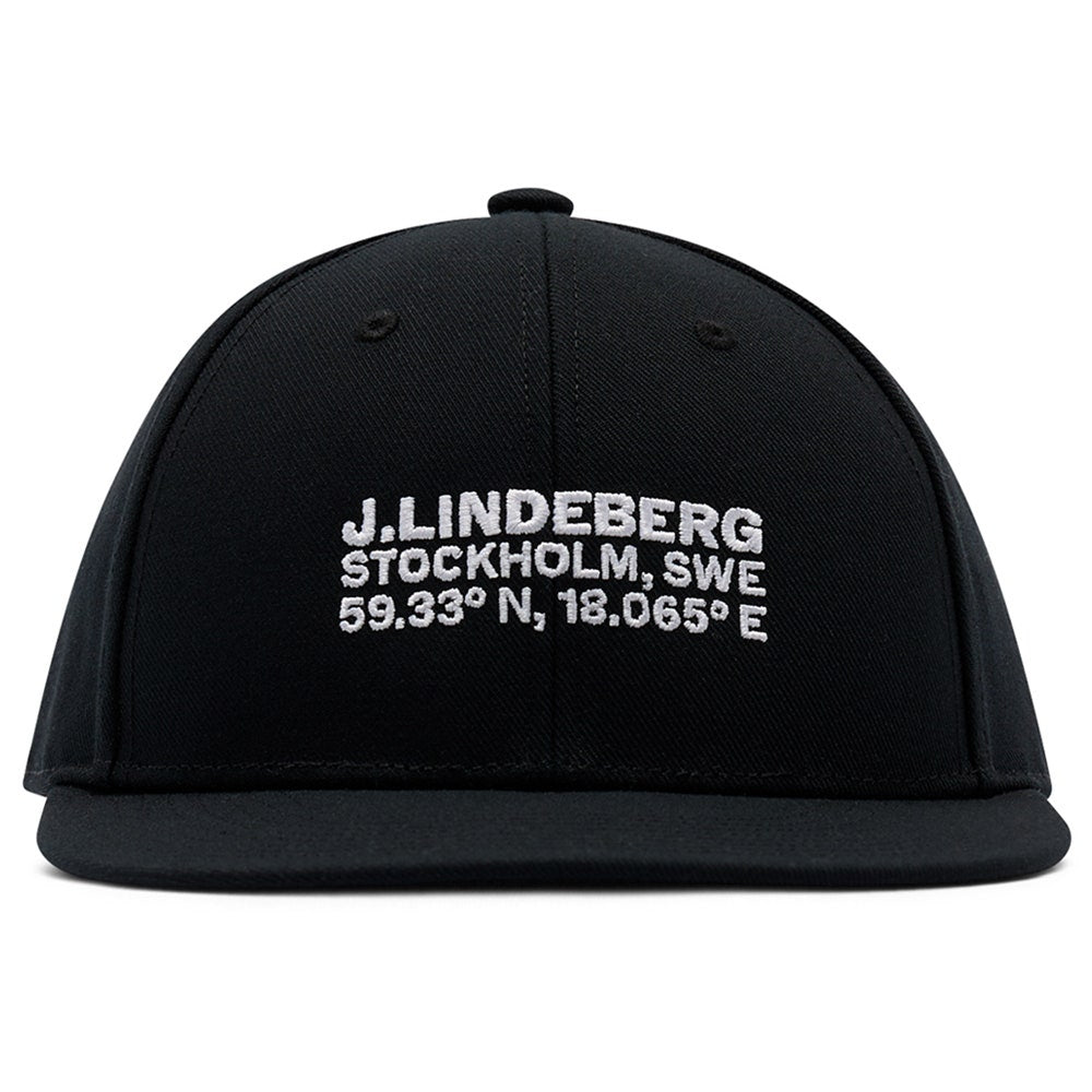 J.Lindeberg Golf Cap - Cyrus Flat Bill - Black AW26