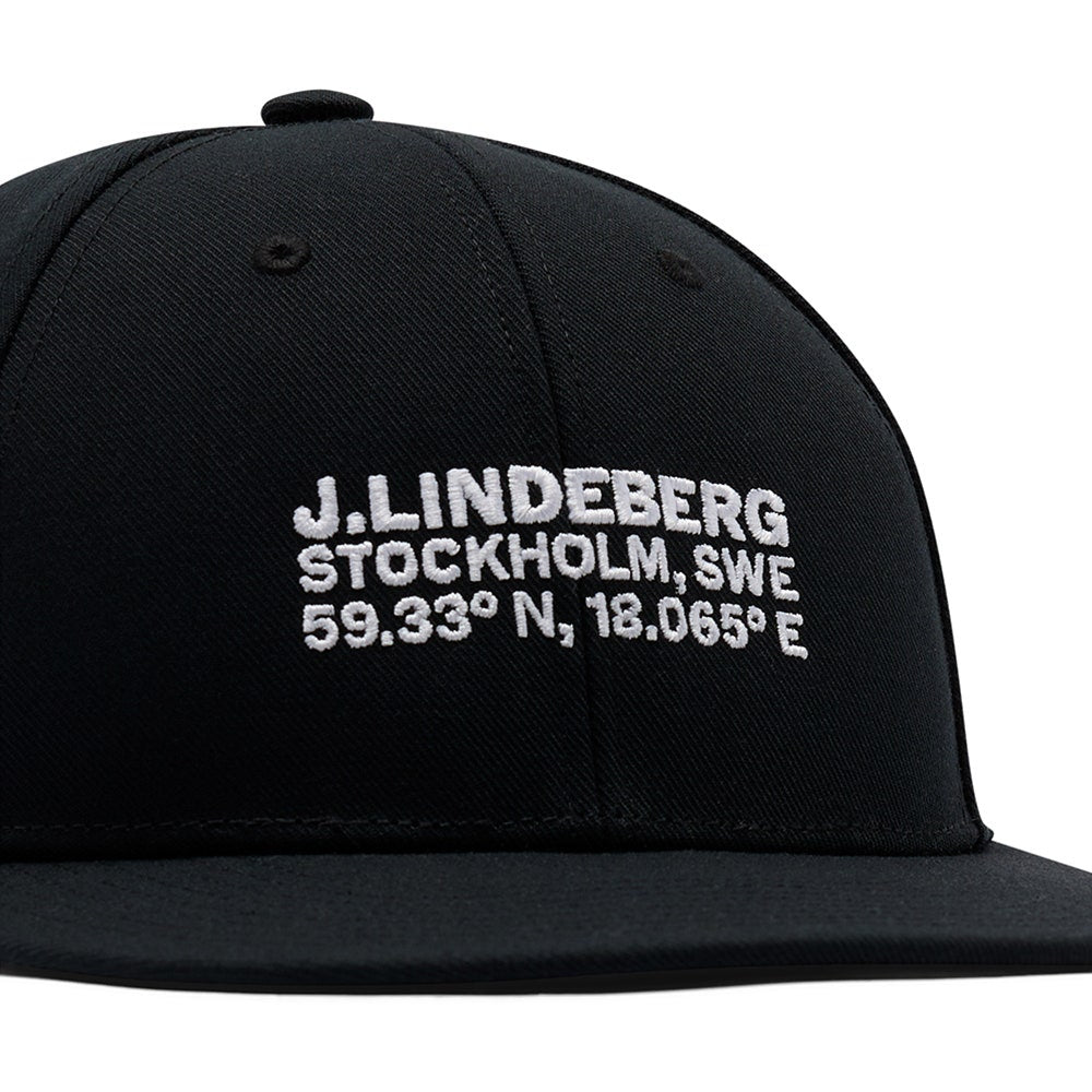 J.Lindeberg Golf Cap - Cyrus Flat Bill - Black AW26
