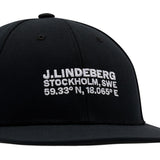 J.Lindeberg Golf Cap - Cyrus Flat Bill - Black AW26