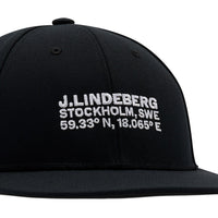 J.Lindeberg Golf Cap - Cyrus Flat Bill - Black AW26