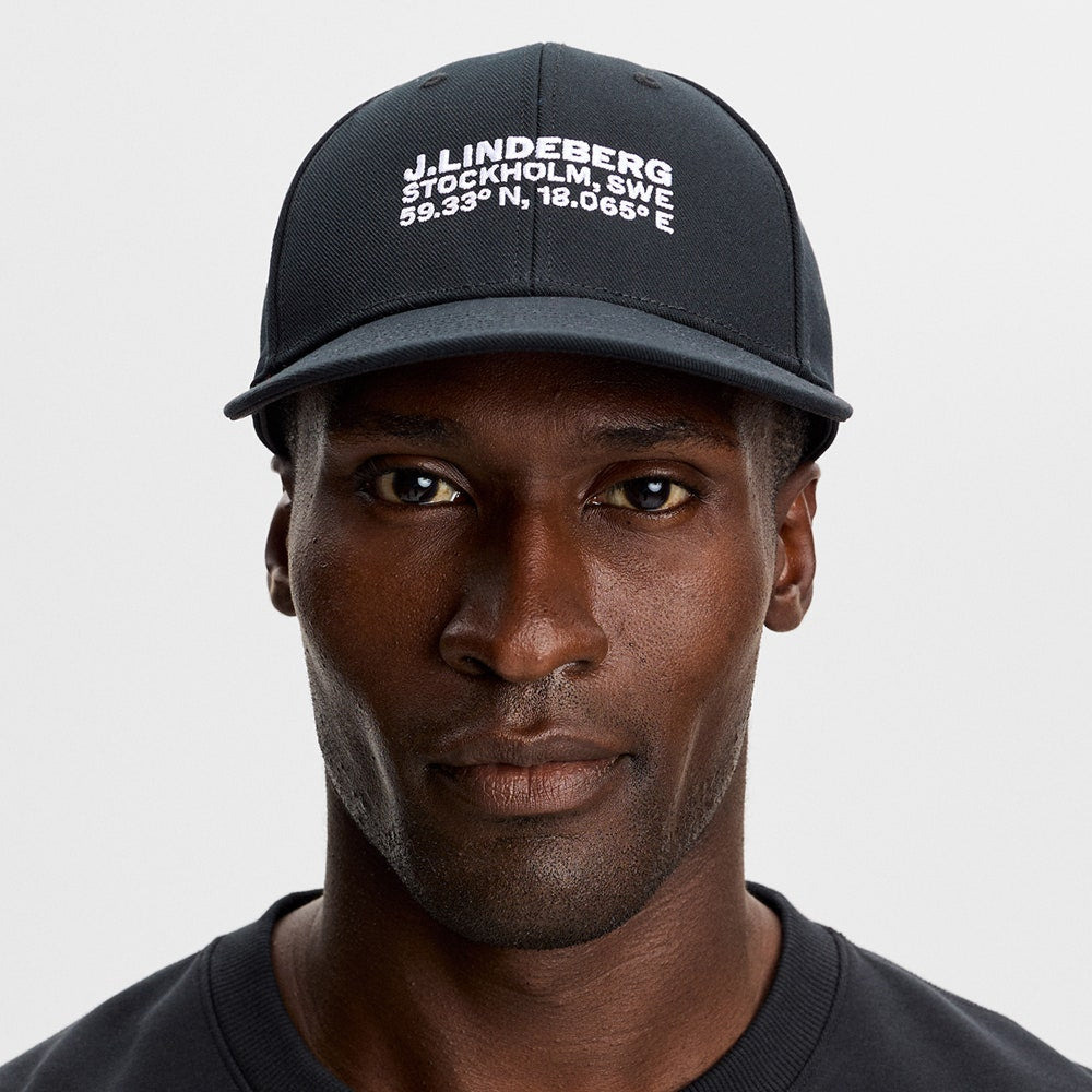 J.Lindeberg Golf Cap - Cyrus Flat Bill - Black AW26