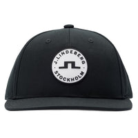 J.Lindeberg Golf Cap - Drive Flat Bill Snapback - Black SS26
