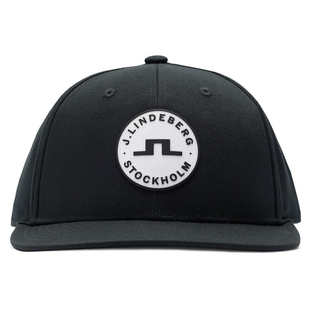 J.Lindeberg Golf Cap - Drive Flat Bill Snapback - Black SS26