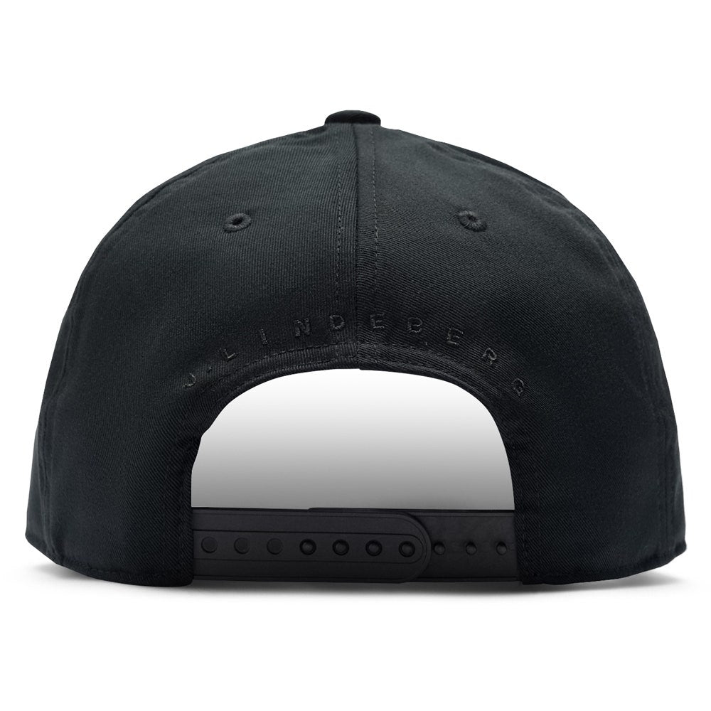 J.Lindeberg Golf Cap - Drive Flat Bill Snapback - Black SS26