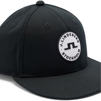 J.Lindeberg Golf Cap - Drive Flat Bill Snapback - Black SS26