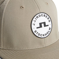 J.Lindeberg Golf Cap - Drive Flat Bill Snapback - Brindle SS26
