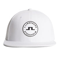 J.Lindeberg Golf Cap - Drive Flat Bill Snapback - White SS26