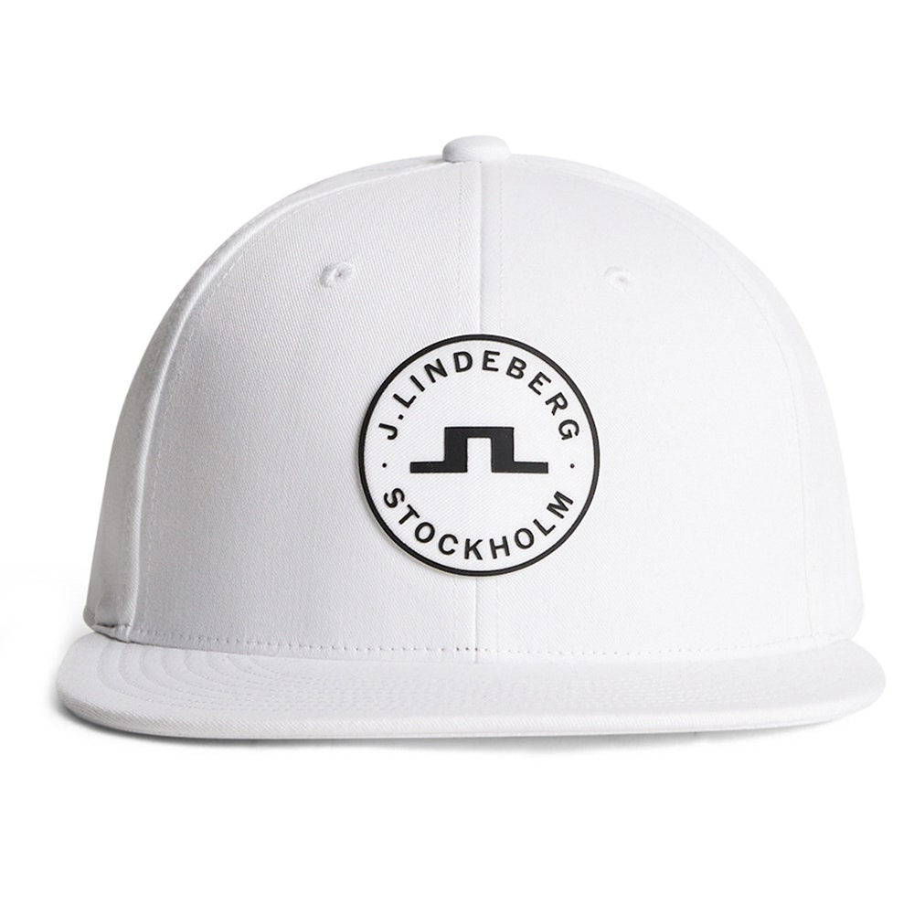 J.Lindeberg Golf Cap - Drive Flat Bill Snapback - White SS26