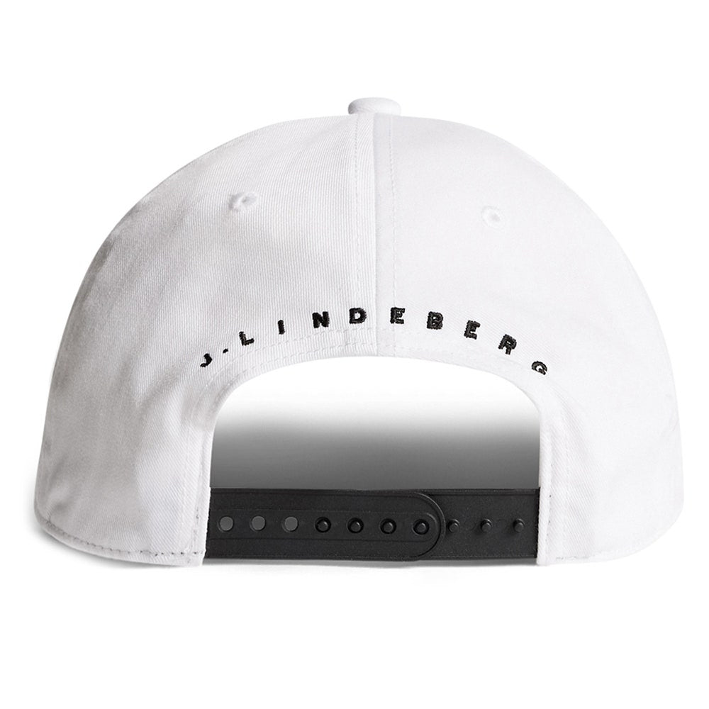 J.Lindeberg Golf Cap - Drive Flat Bill Snapback - White SS26
