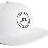J.Lindeberg Golf Cap - Drive Flat Bill Snapback - White SS26