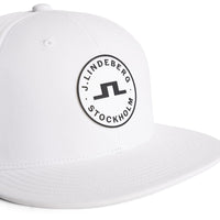 J.Lindeberg Golf Cap - Drive Flat Bill Snapback - White SS26