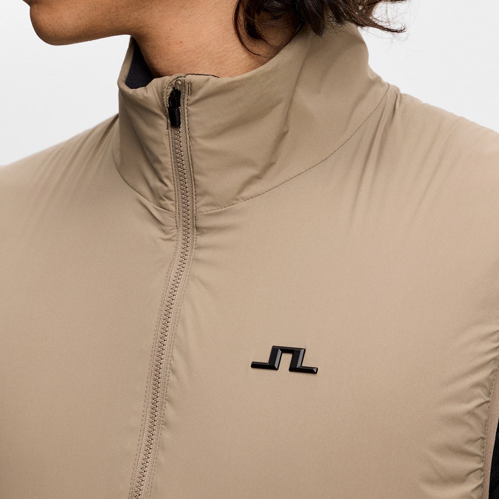 J.Lindeberg Golf Gilet - Clinton Padded Vest - Brindle AW26