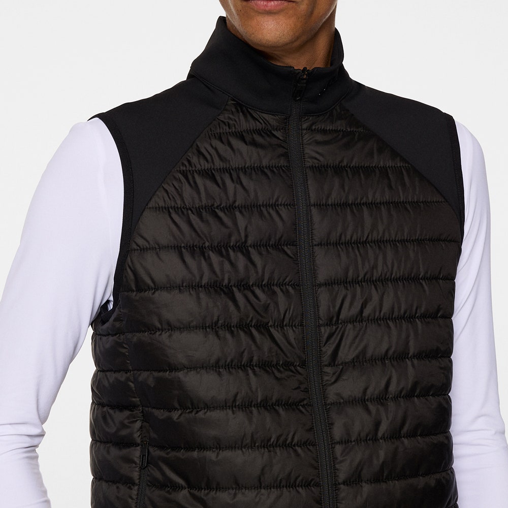 J.Lindeberg Golf Gilet - Hayden Quilt Hybrid Vest - Black AW25