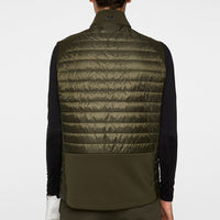 J.Lindeberg Golf Gilet - Hayden Quilt Hybrid Vest - Forest Green AW25