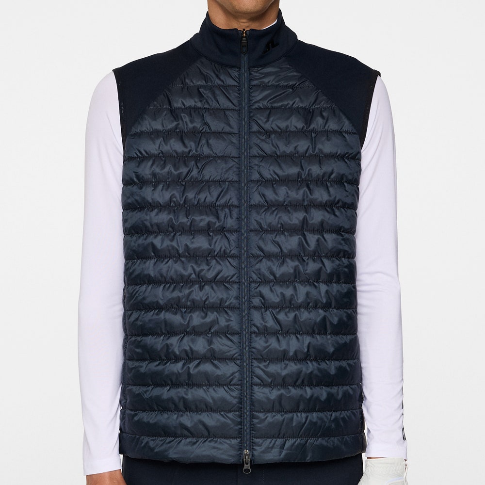 J.Lindeberg Golf Gilet - Hayden Quilt Hybrid Vest - JL Navy AW25