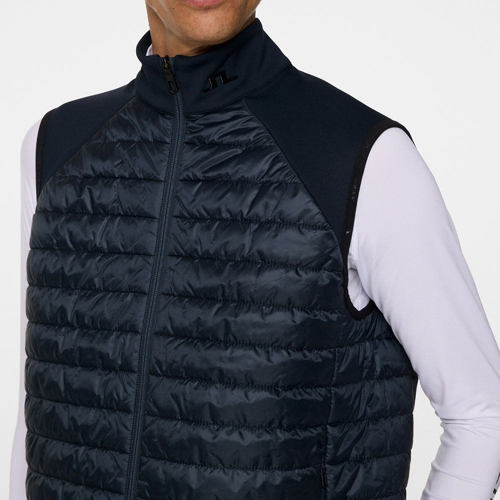 J.Lindeberg Golf Gilet - Hayden Quilt Hybrid Vest - JL Navy AW25