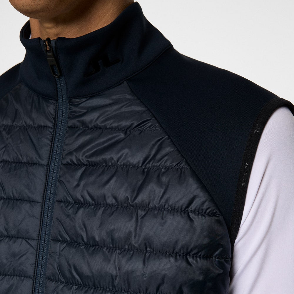J.Lindeberg Golf Gilet - Hayden Quilt Hybrid Vest - JL Navy AW25