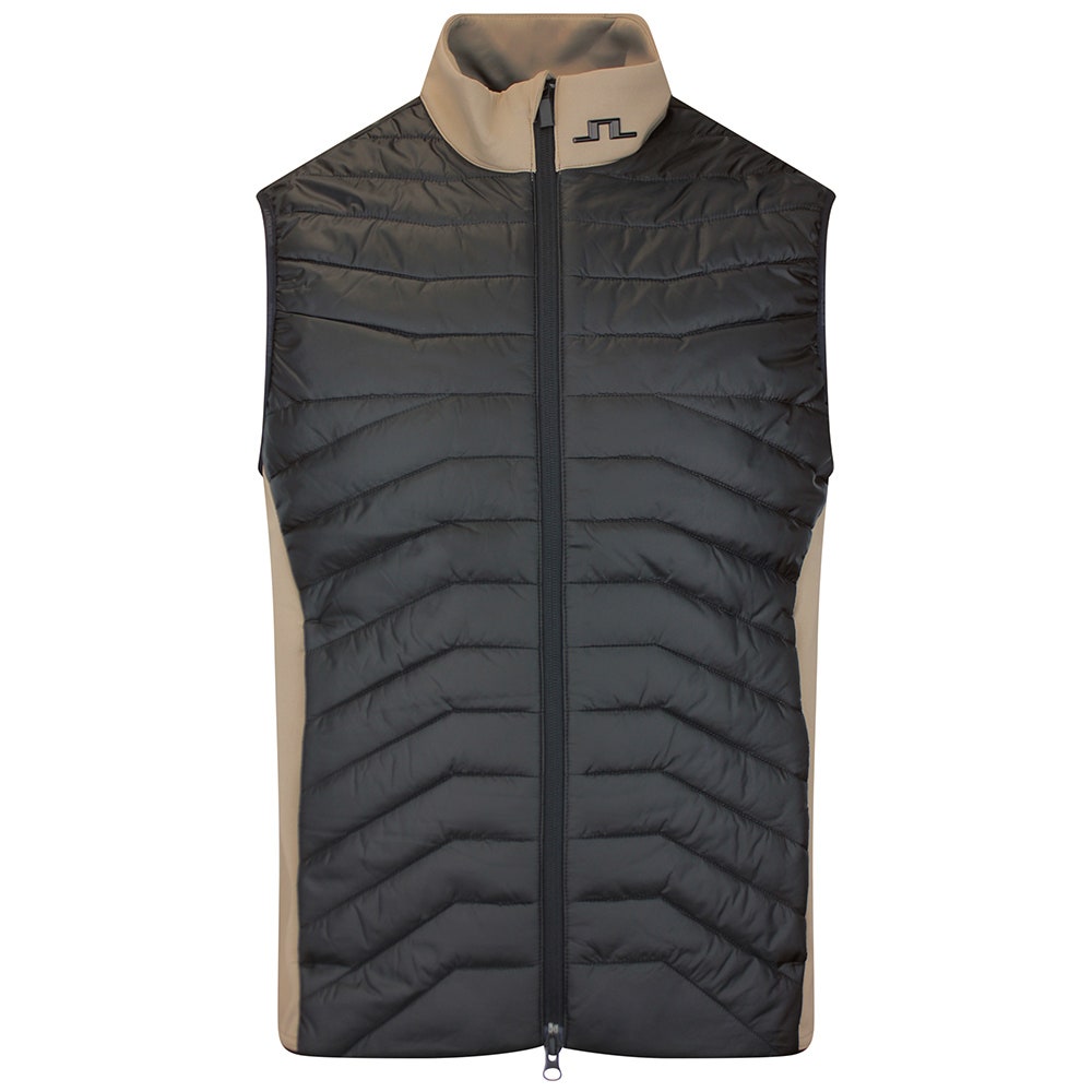 J.Lindeberg Golf Gilet - Heyden Quilted Hybrid Vest FZ - Black SS26