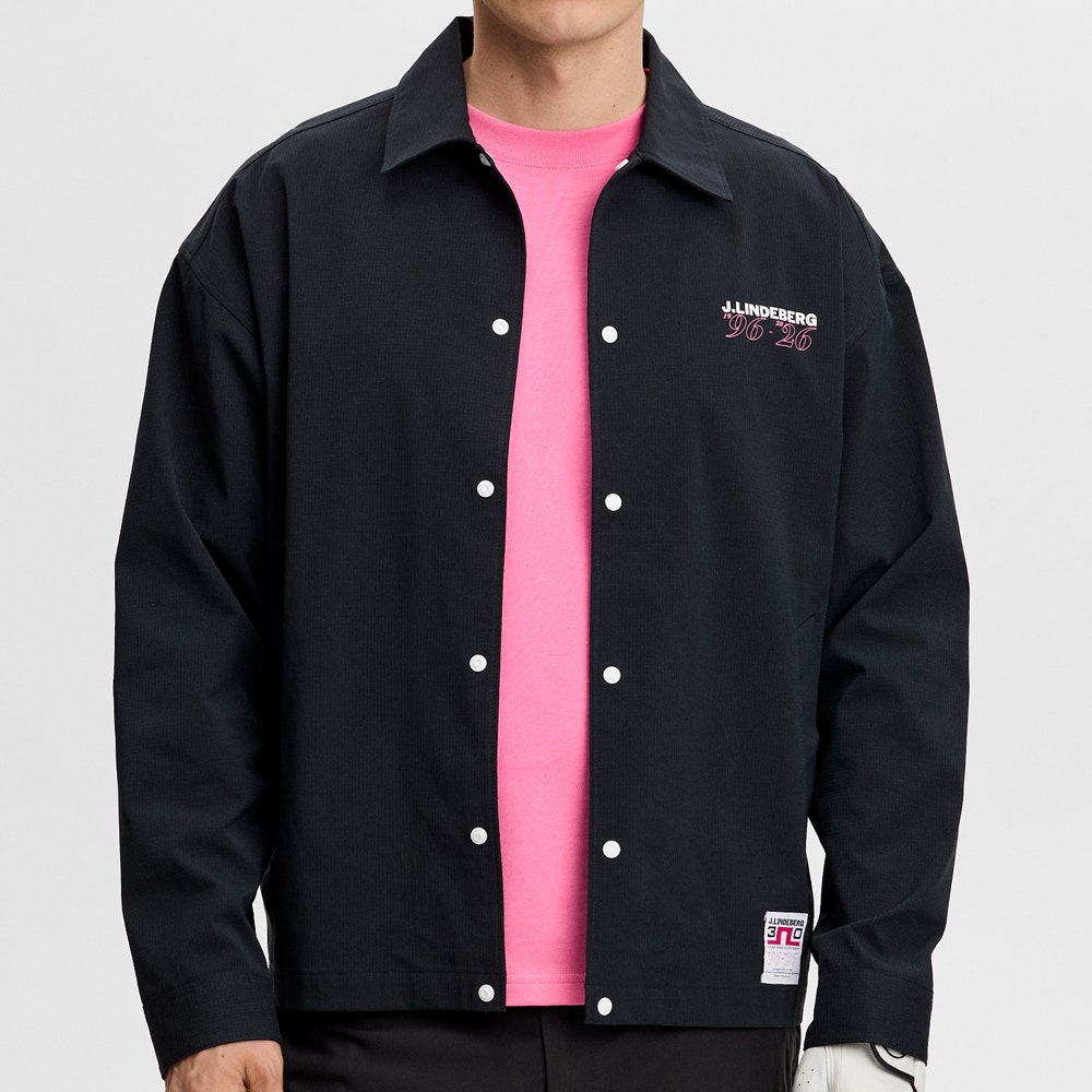 J.Lindeberg Golf Jacket - 30Y Cam Coach Overshirt - Black SH26