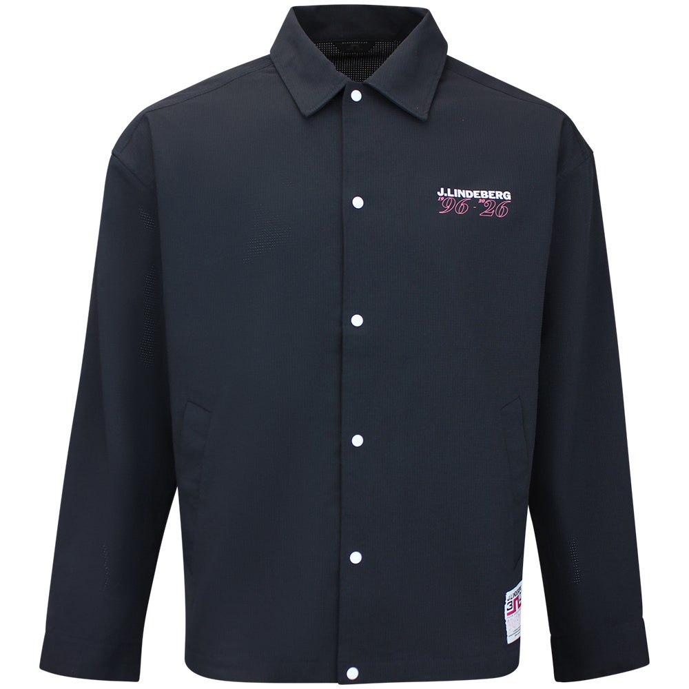J.Lindeberg Golf Jacket - 30Y Cam Coach Overshirt - Black SH26