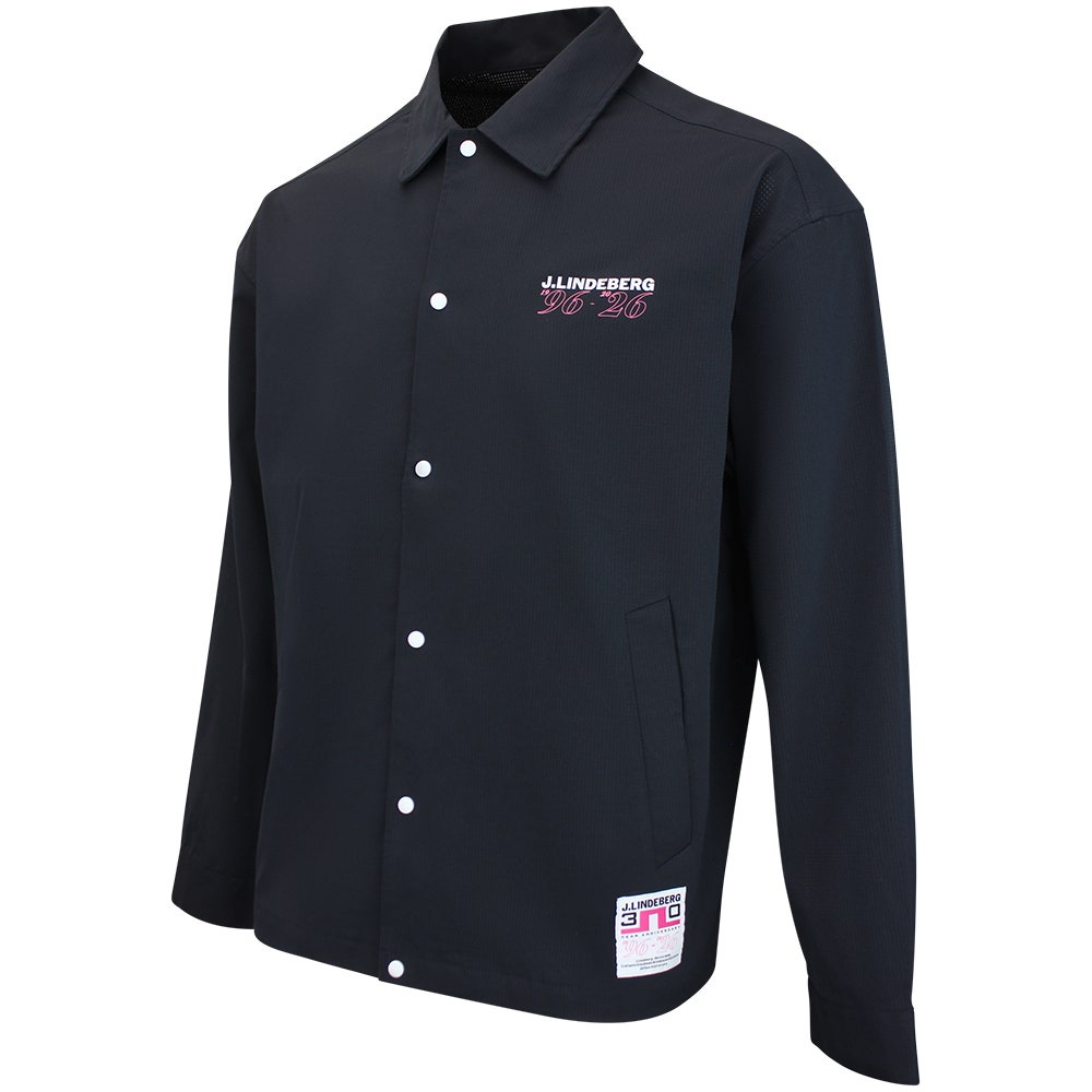 J.Lindeberg Golf Jacket - 30Y Cam Coach Overshirt - Black SH26