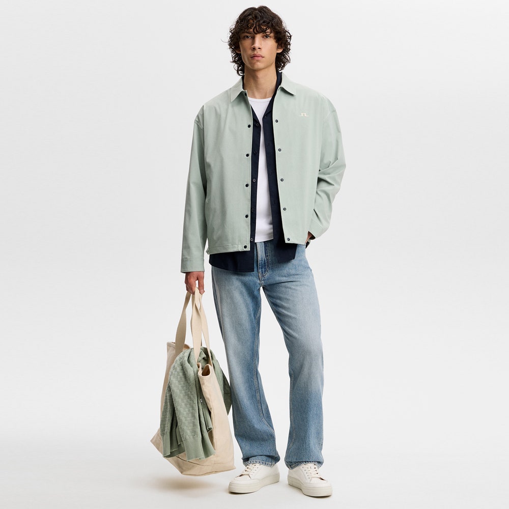 J.Lindeberg Golf Jacket - Dex Coach Overshirt - Jadeite SS26