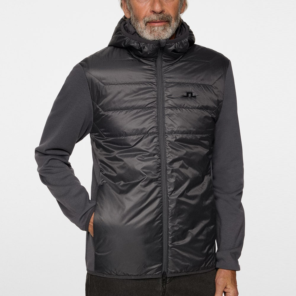 J.Lindeberg Golf Jacket - Gregory Primaloft FZ Hoodie - Asphalt AW25